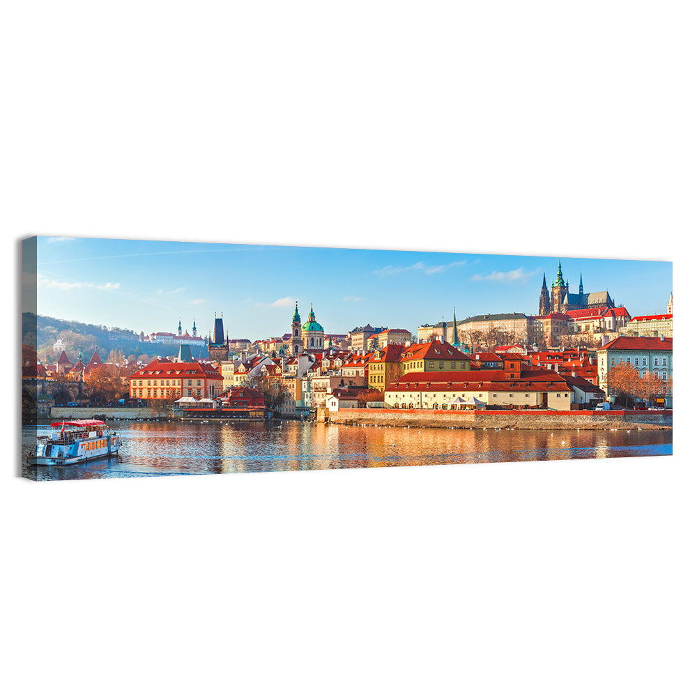 Prague Riverside Skyline Wall Art