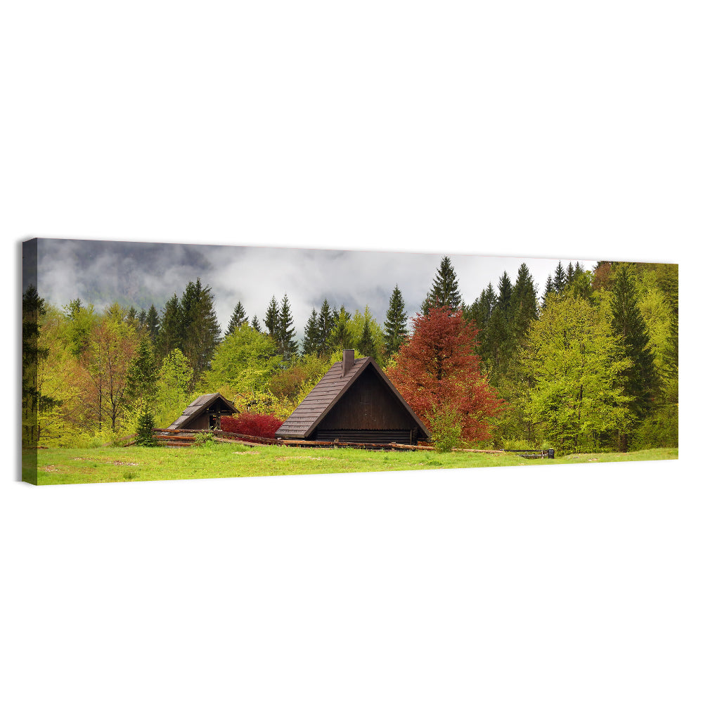 Slovenian Alps Cabin in Fog Wall Art