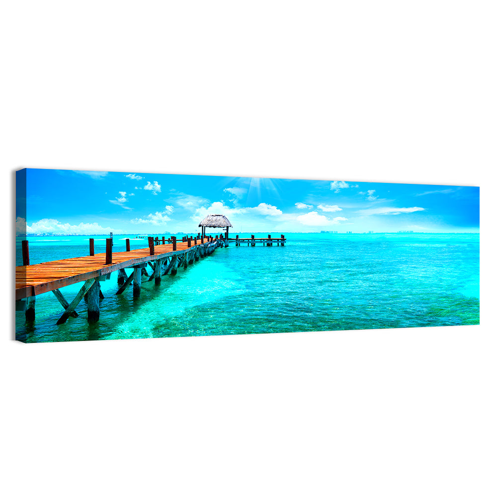 Wooden Jetty Near Cancun Wall Art