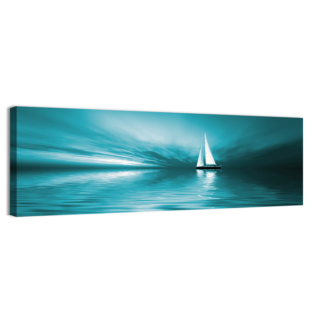 Sunset Sailboat Silhouette Wall Art