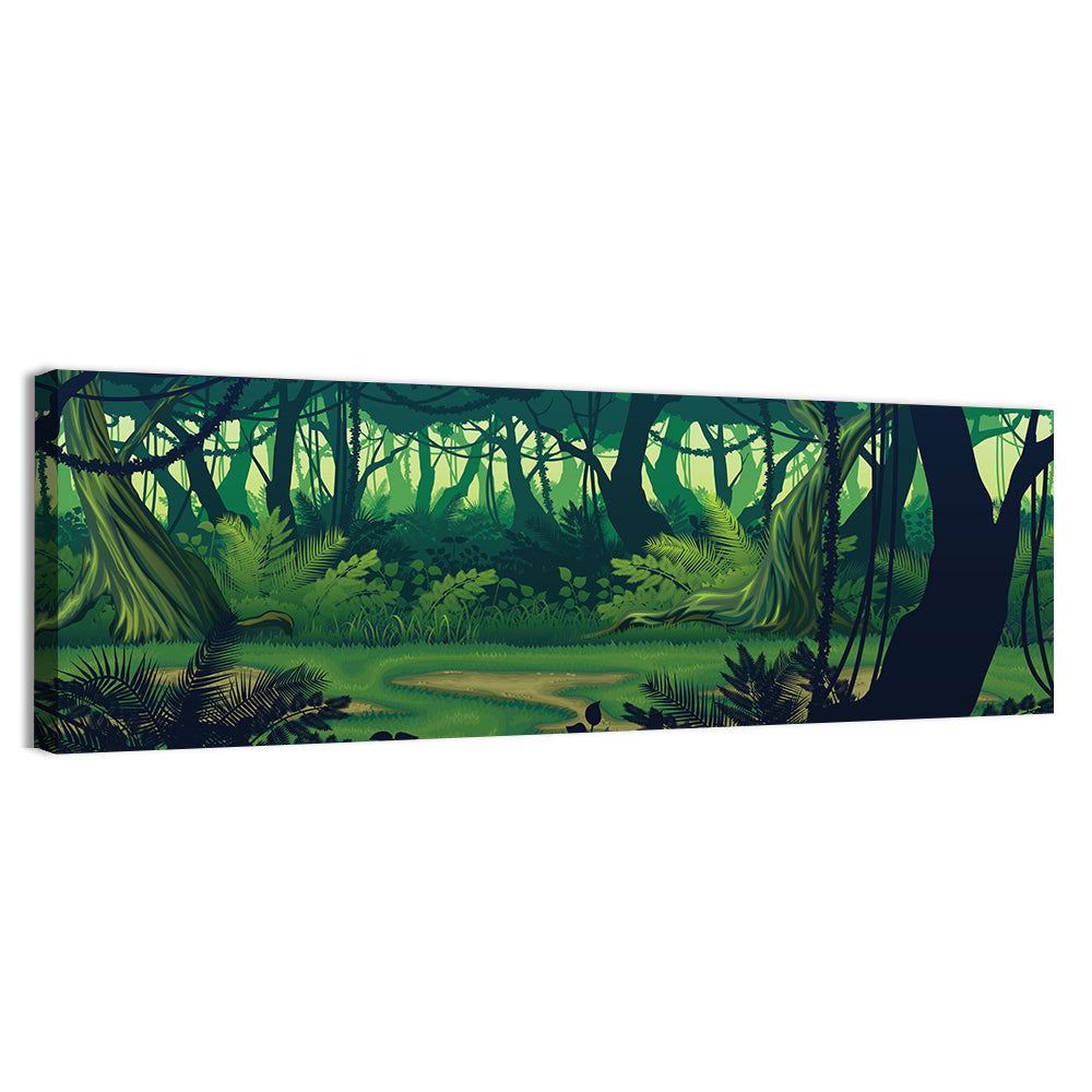 Seamless Jungle Forest Wall Art