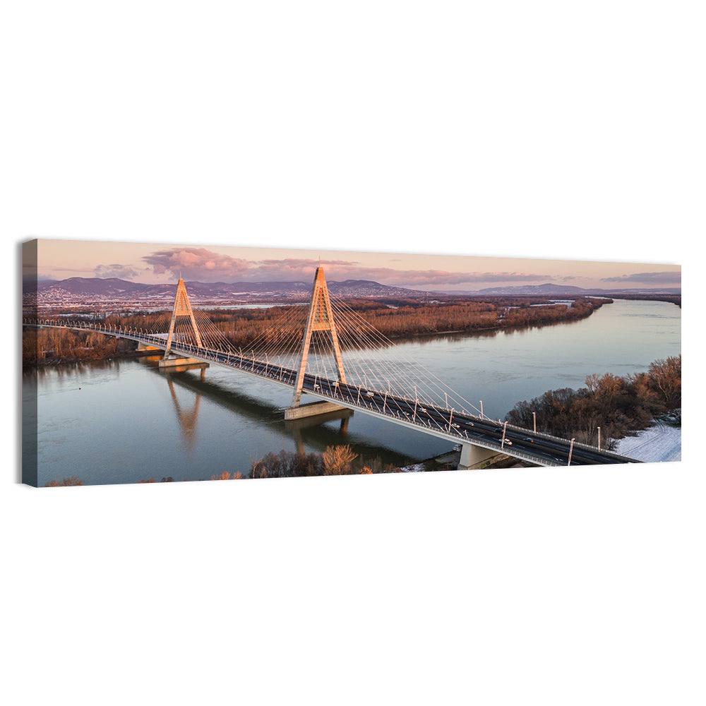 Megyeri Bridge At Dusk Wall Art