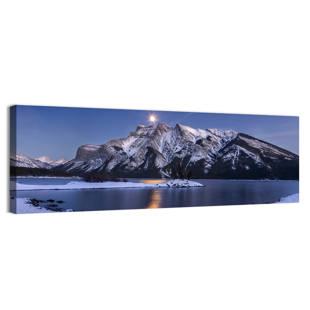 Moonlit Lake Minnewanka Wall Art