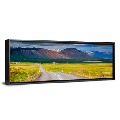 Icelandic Winding Road Toward Mountains Wall Art