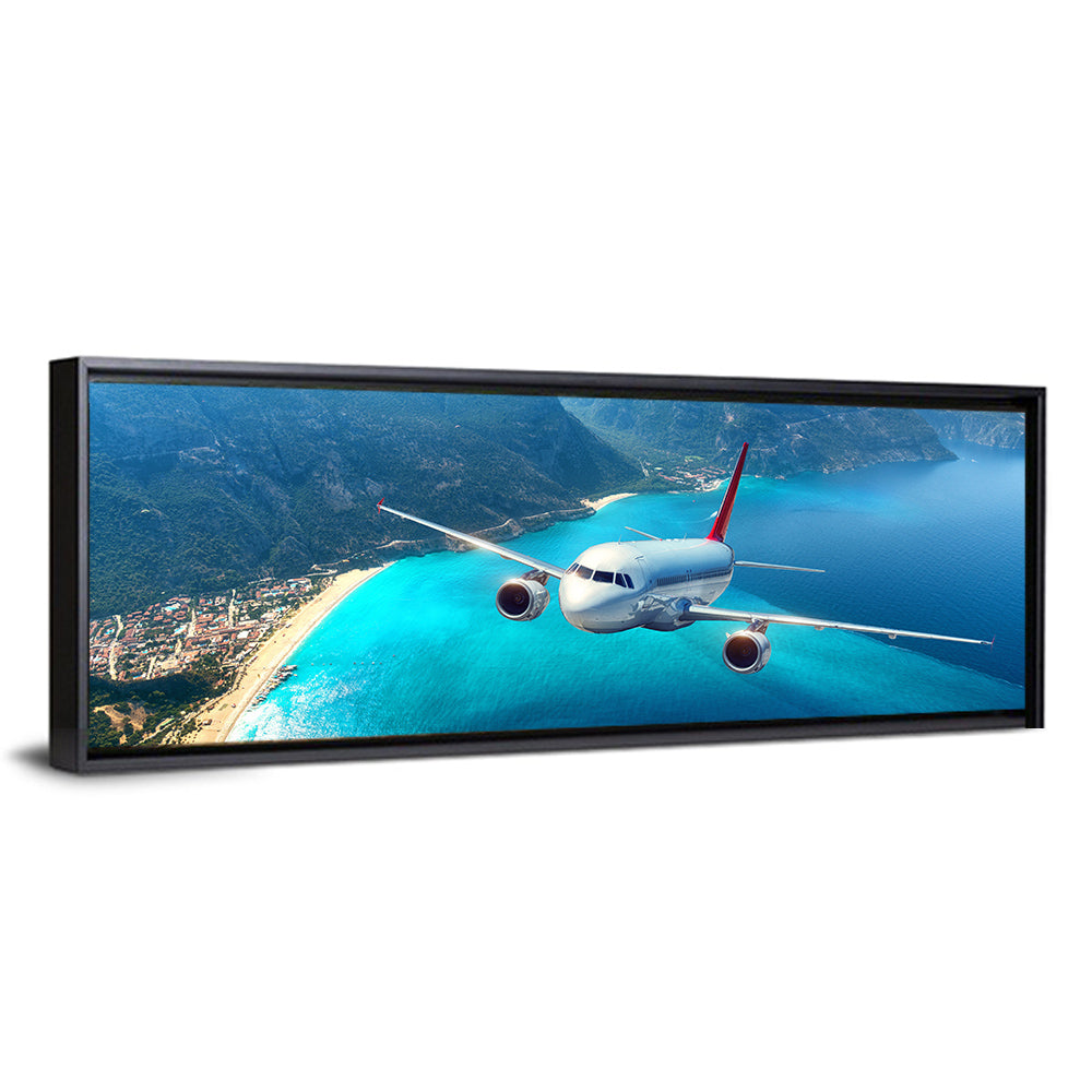 Airplane Over Turquoise Coast Wall Art