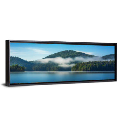 Misty Morning Over Mountain Lake Wall Art