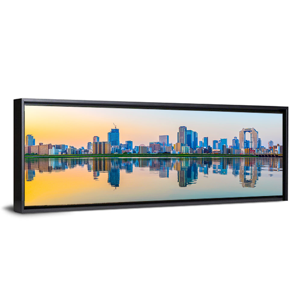 Osaka Skyline at Golden Hour Wall Art