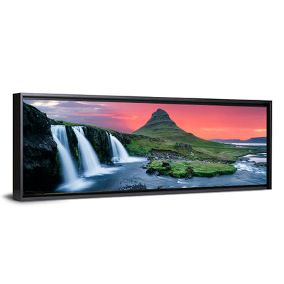 Kirkjufell Sunset with Kirkjufellsfoss Wall Art