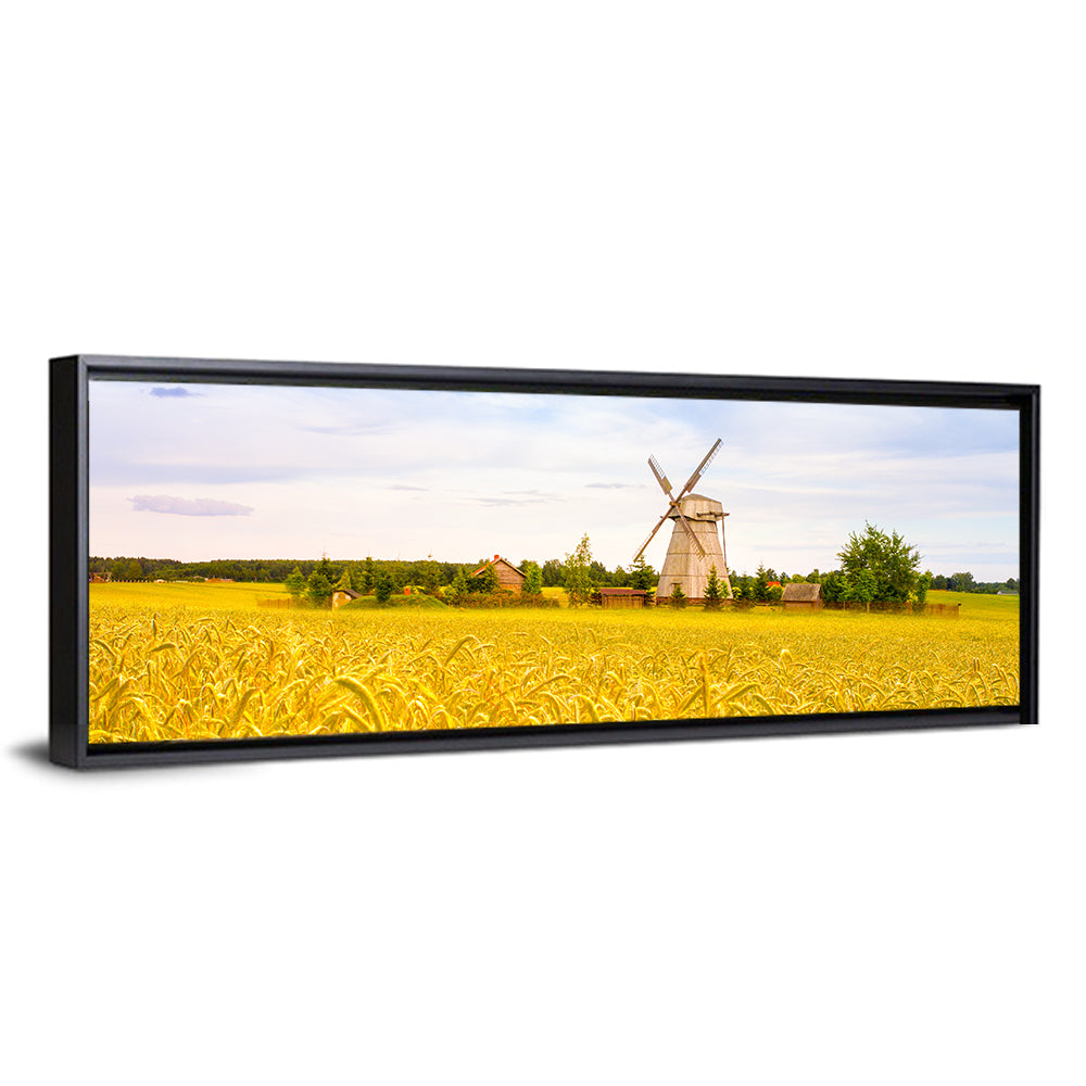 Dudutki Windmill in Golden Fields Wall Art