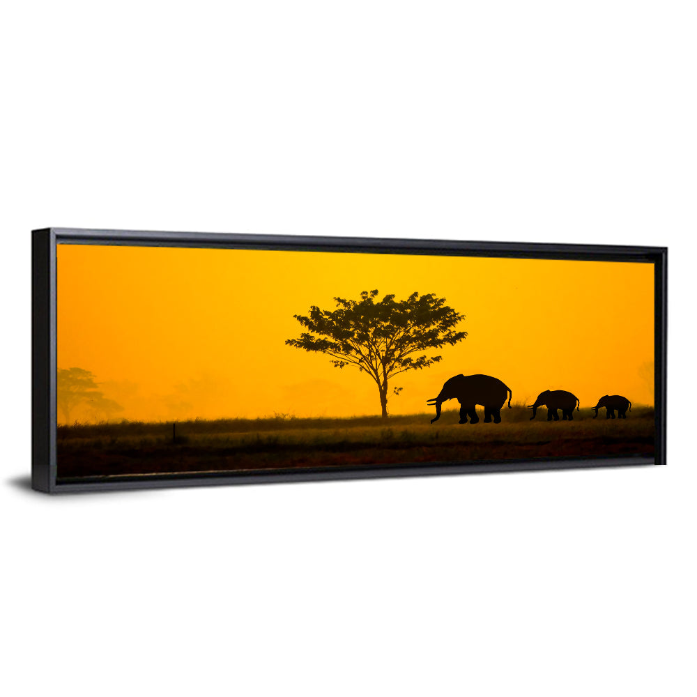 Thailand Elephant Silhouettes Wall Art