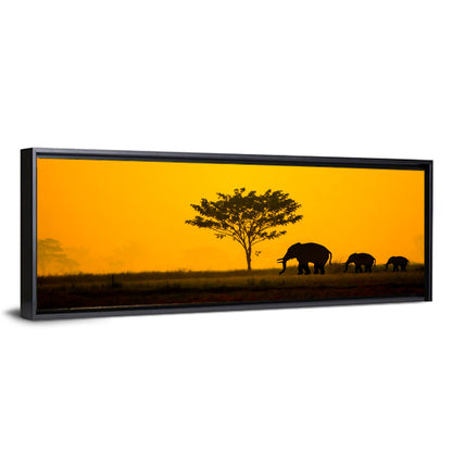 Thailand Elephant Silhouettes Wall Art