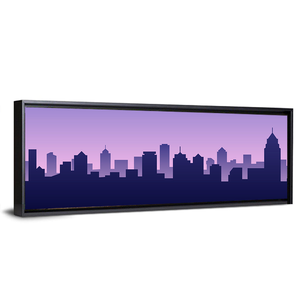 Purple American City Silhouette Wall Art