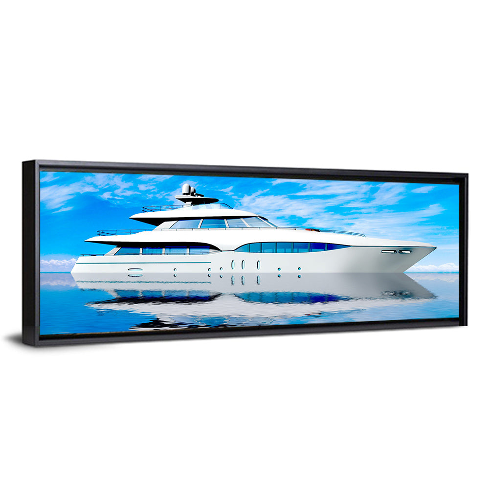 Blue Yacht Reflection Wall Art