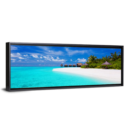 Turquoise Island with Water Bungalows Wall Art