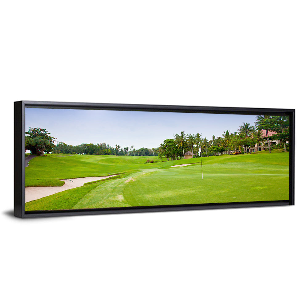Sunny Putting Green with Palm Trees Wall Art