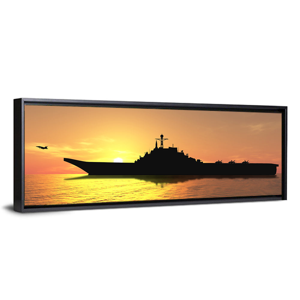 Aircraft Carrier at Sunset Wall Art