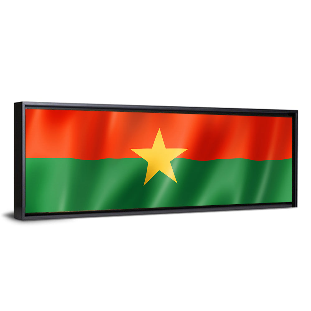 Burkina Faso Flag with Wavy Texture Wall Art