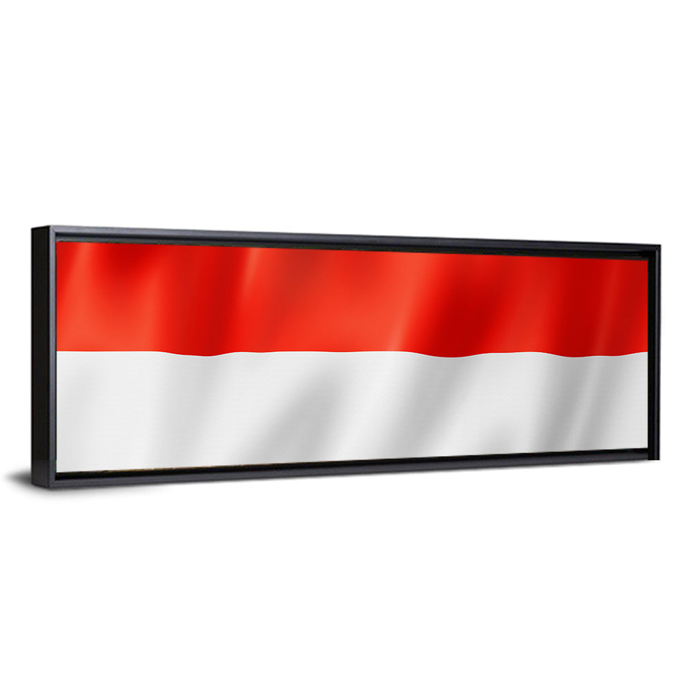 Indonesian Flag Waving Red and White Wall Art