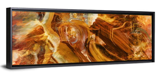 Golden Vortex Abstract Wall Art
