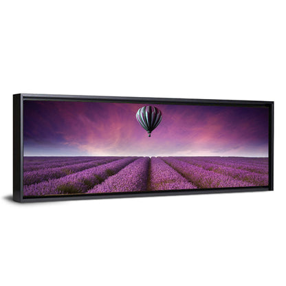 Hot Air Balloon Over Lavender Field Wall Art