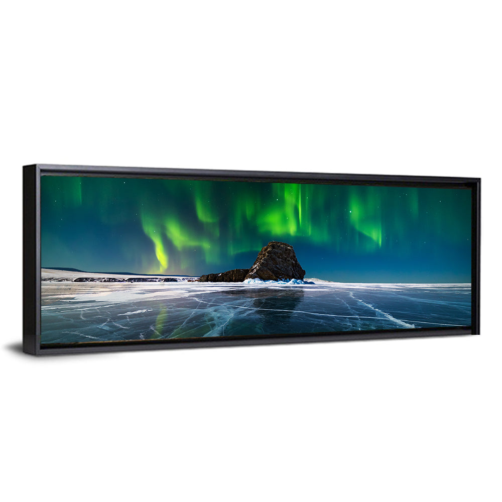 Aurora Borealis Over Frozen Lake Baikal Wall Art