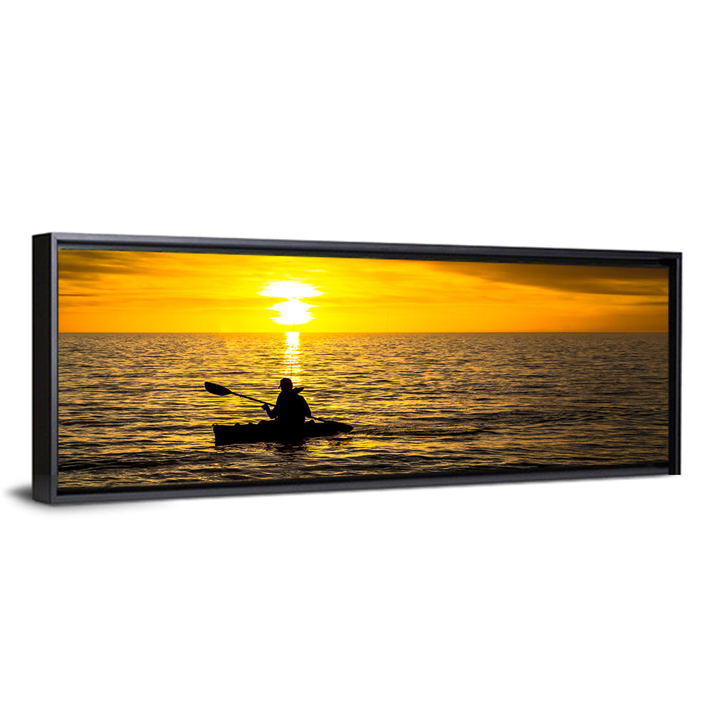 Kayaker at Golden Sunset Wall Art