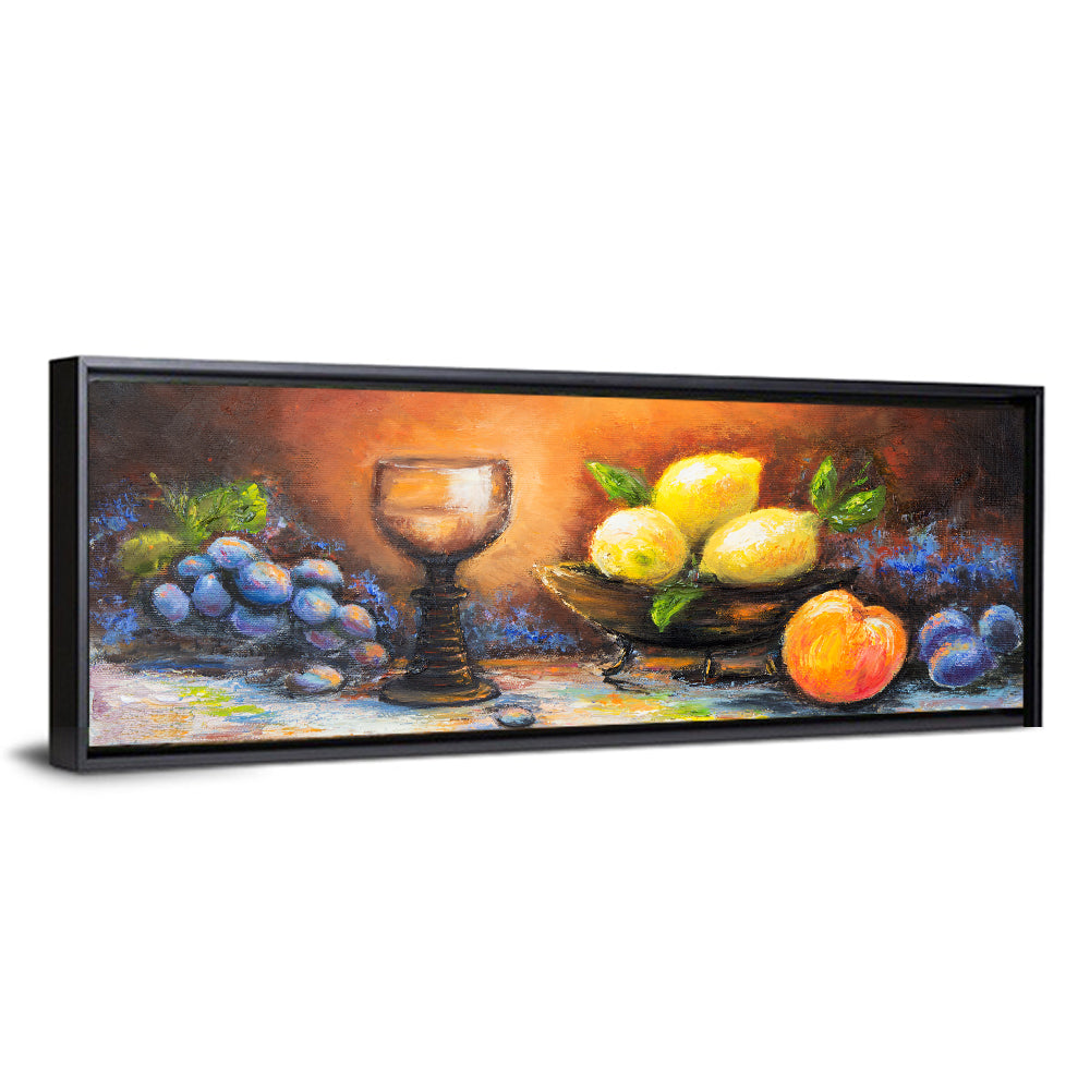 Lemons and Peach Still Life Wall Art