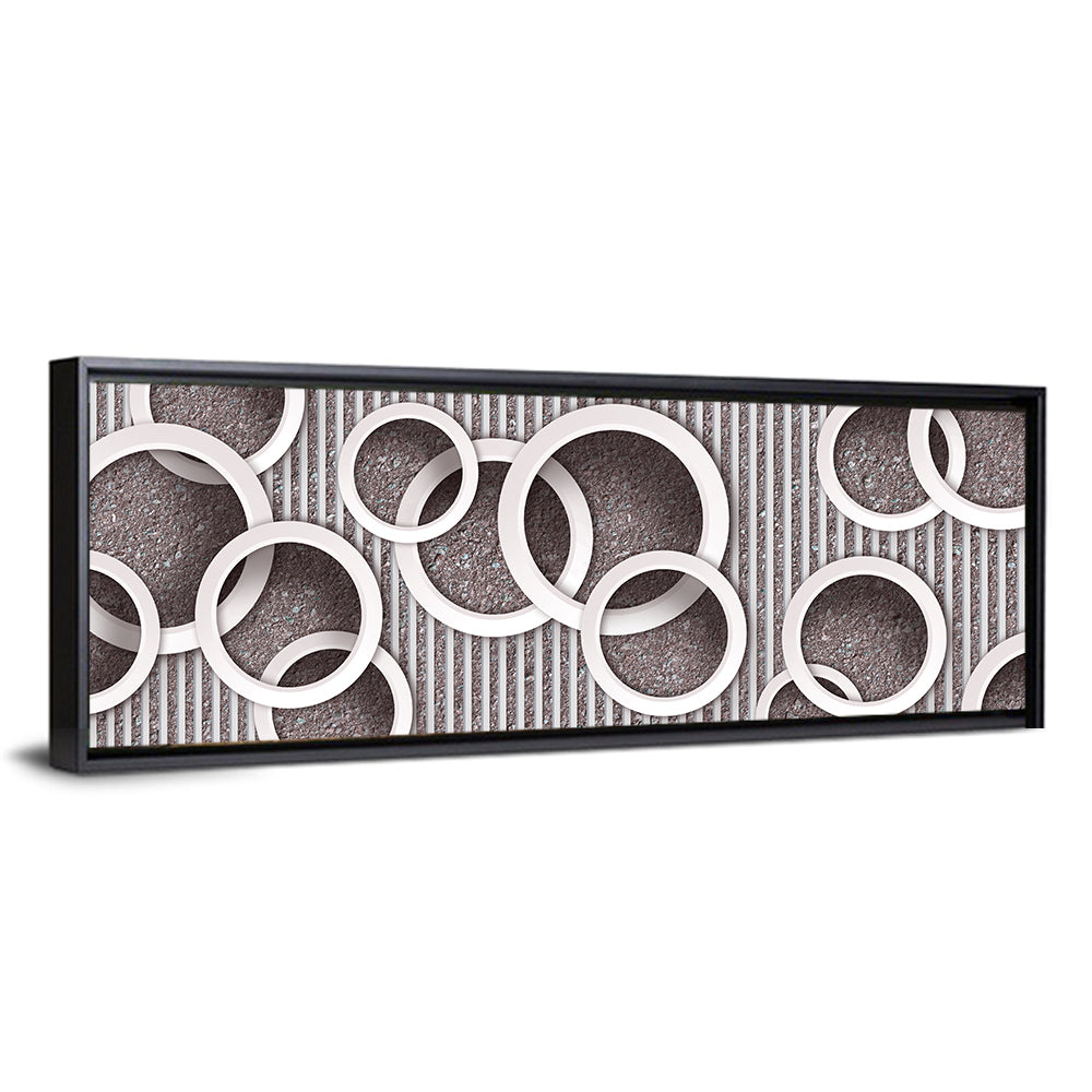 Layered White Circles Wall Art