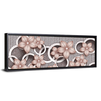 3d Floral Rings in Pink and Gray Wall Art