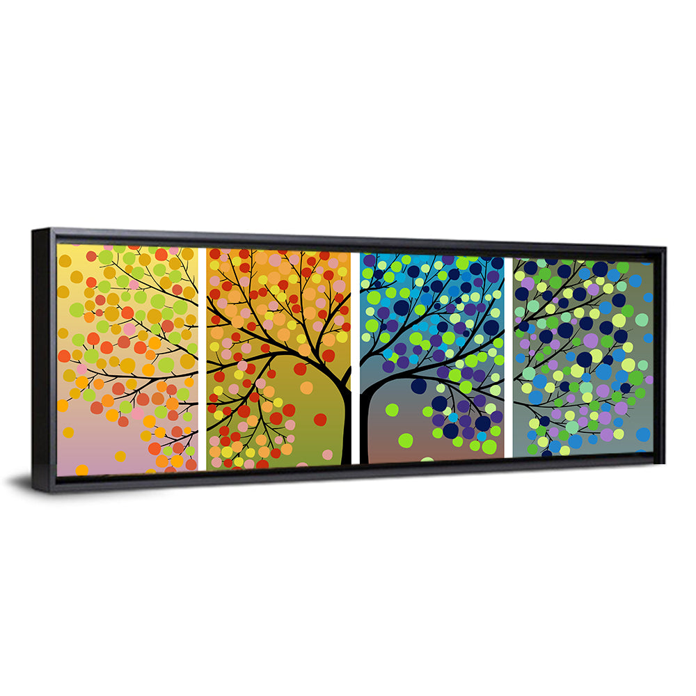 Tree Through Four Seasons Wall Art