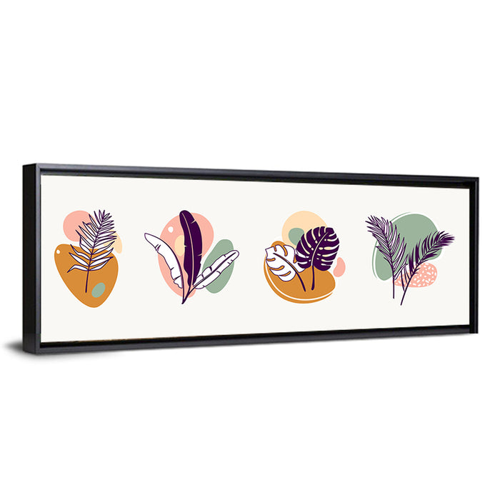 Organic Tropical Leaves Wall Art as a framed canvas