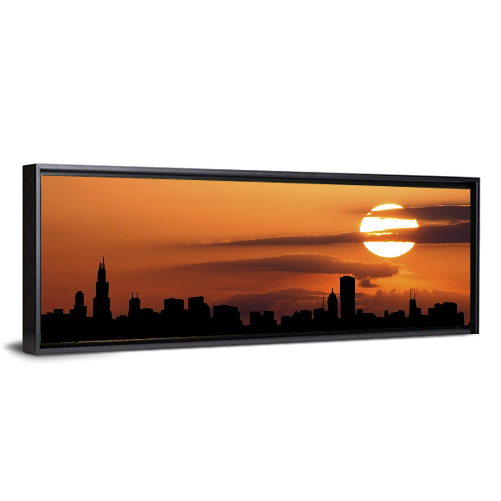 Chicago Skyline at Sunset Wall Art