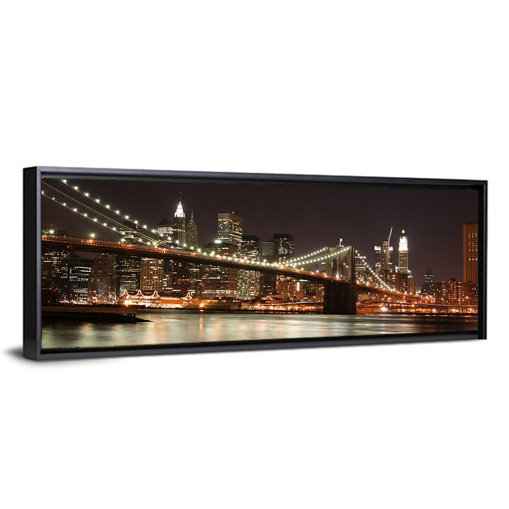 Brooklyn Bridge Night Skyline Wall Art