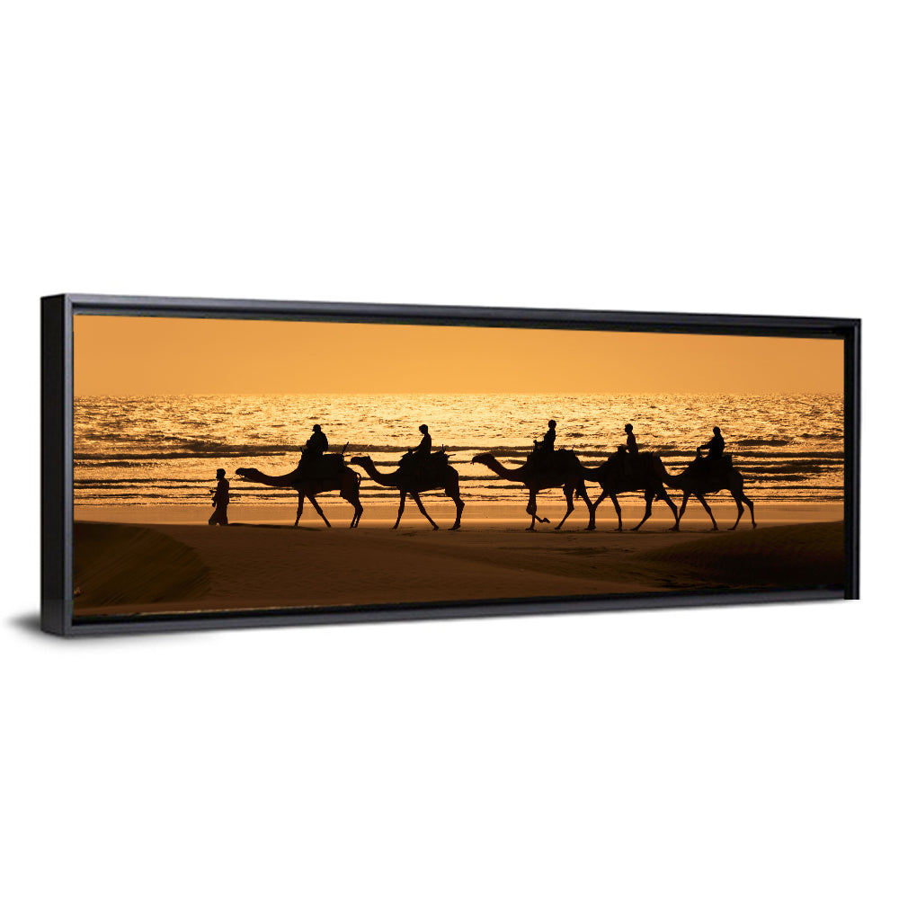 Camel Caravan at Sunset Wall Art
