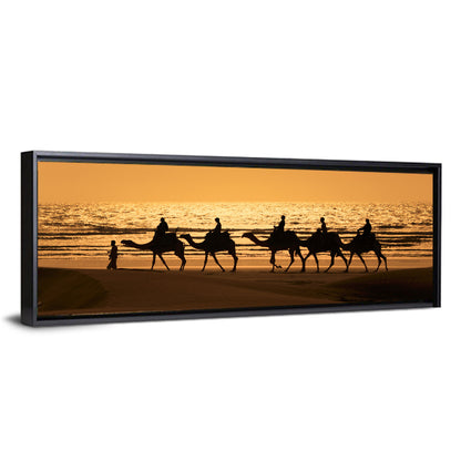 Camel Caravan at Sunset Wall Art