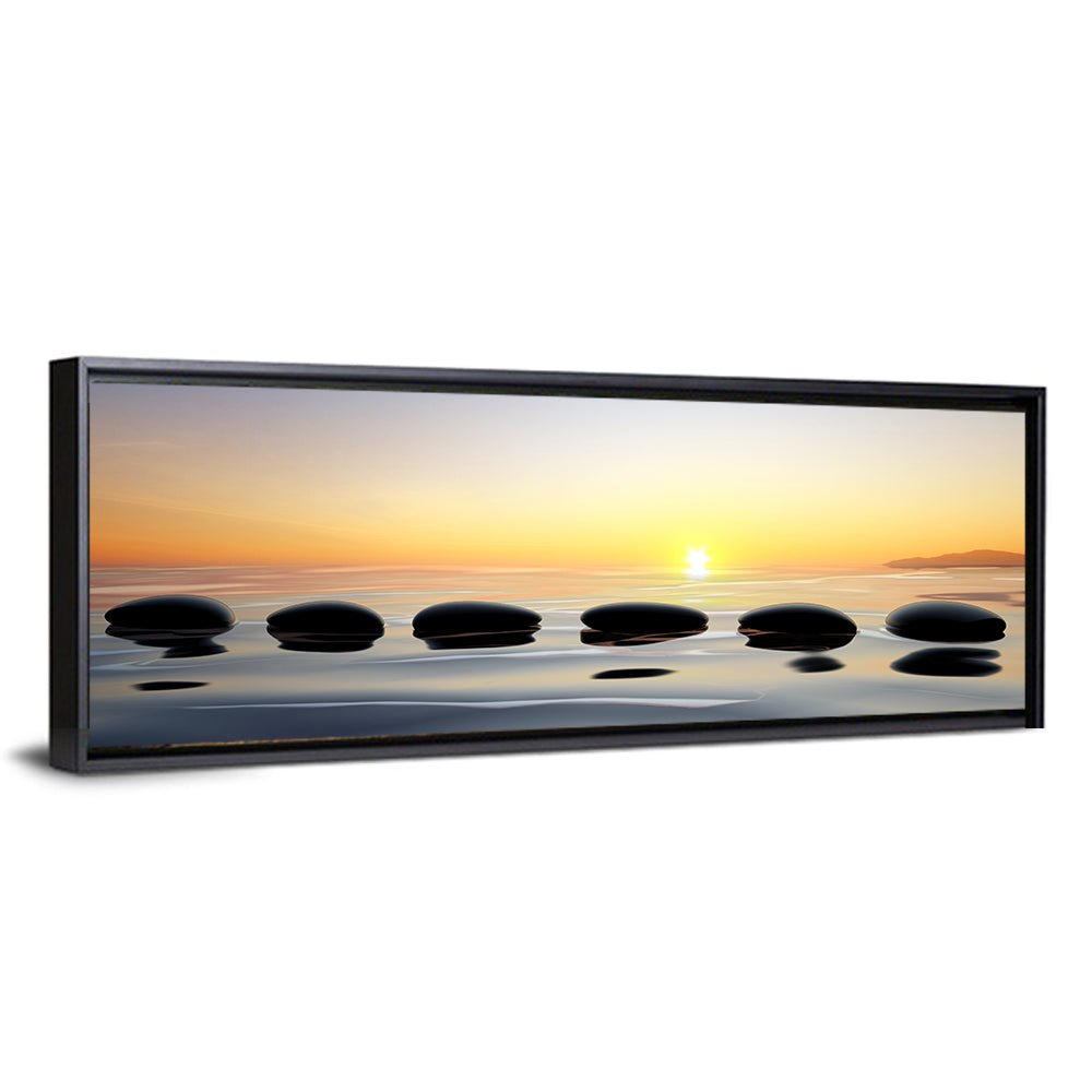 Zen Stones at Sunset Wall Art