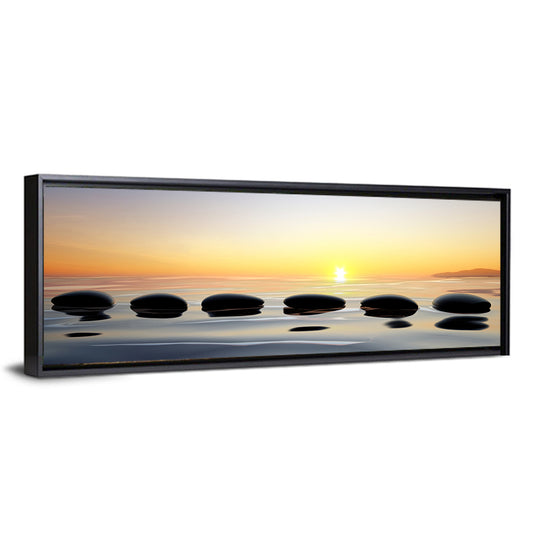 Zen Stones at Sunset Wall Art