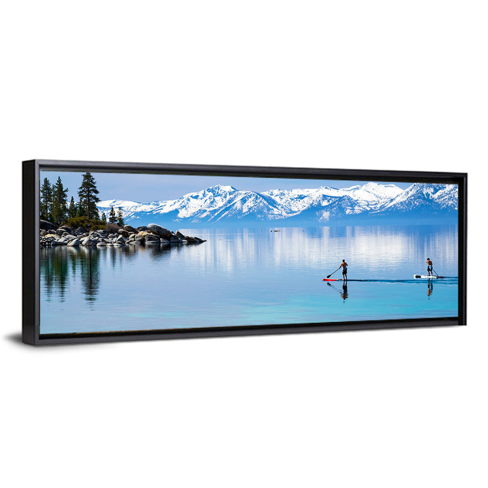 Mountain Lake Paddleboarders Wall Art
