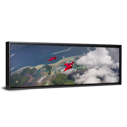 Wingsuit Duo Over Palau Coast Wall Art