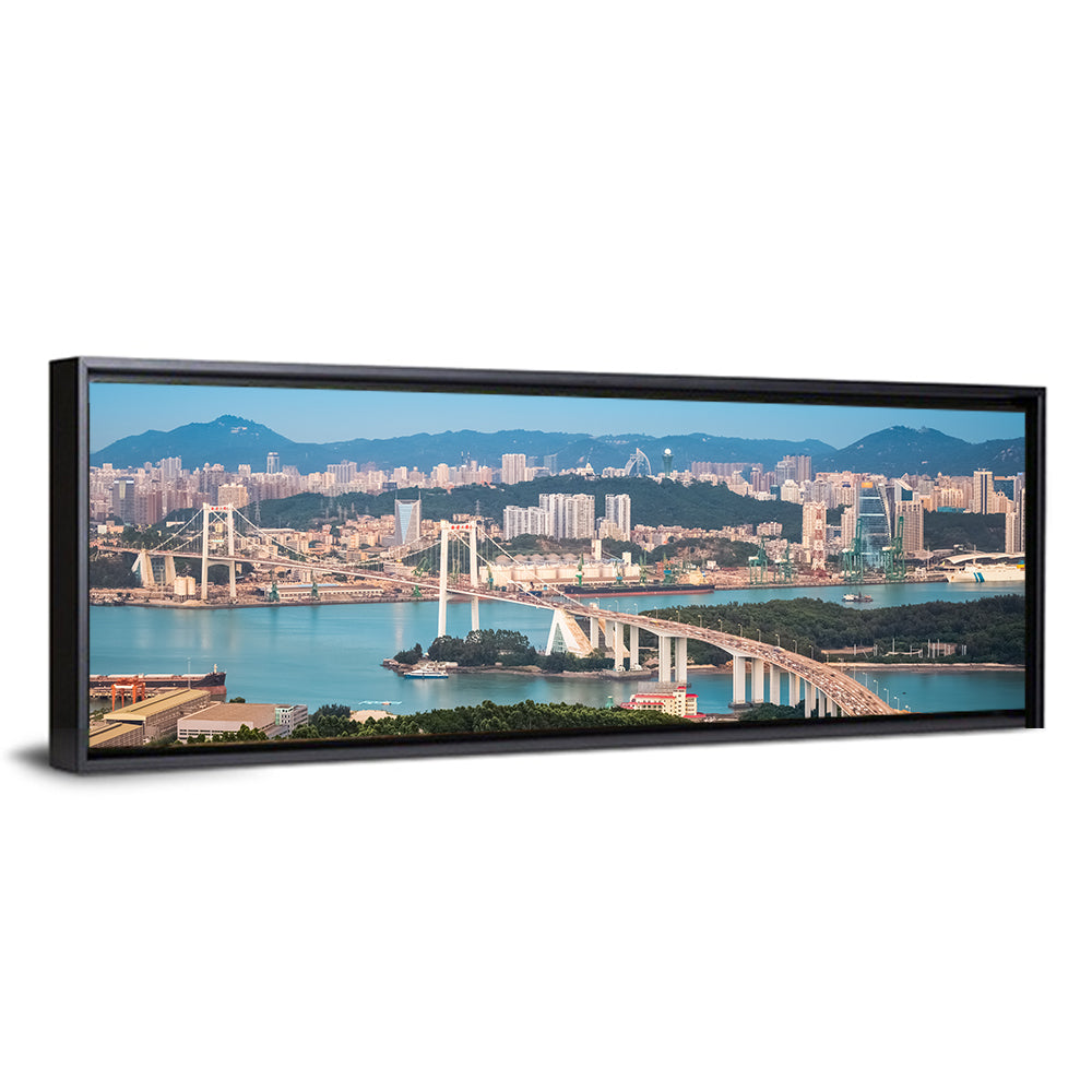 Haicang Suspension Bridge at Dusk Wall Art