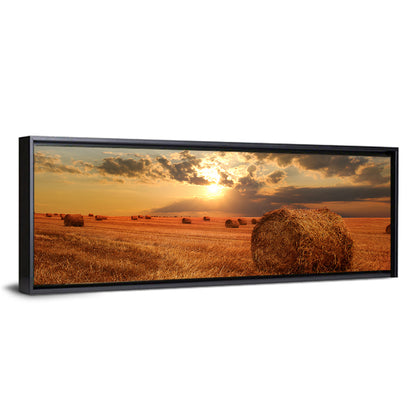 Golden Hour Hay Bale Wall Art