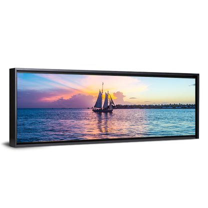 Key West Sailboat at Sunset Wall Art
