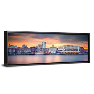 Savannah River Front Skyline Wall Art