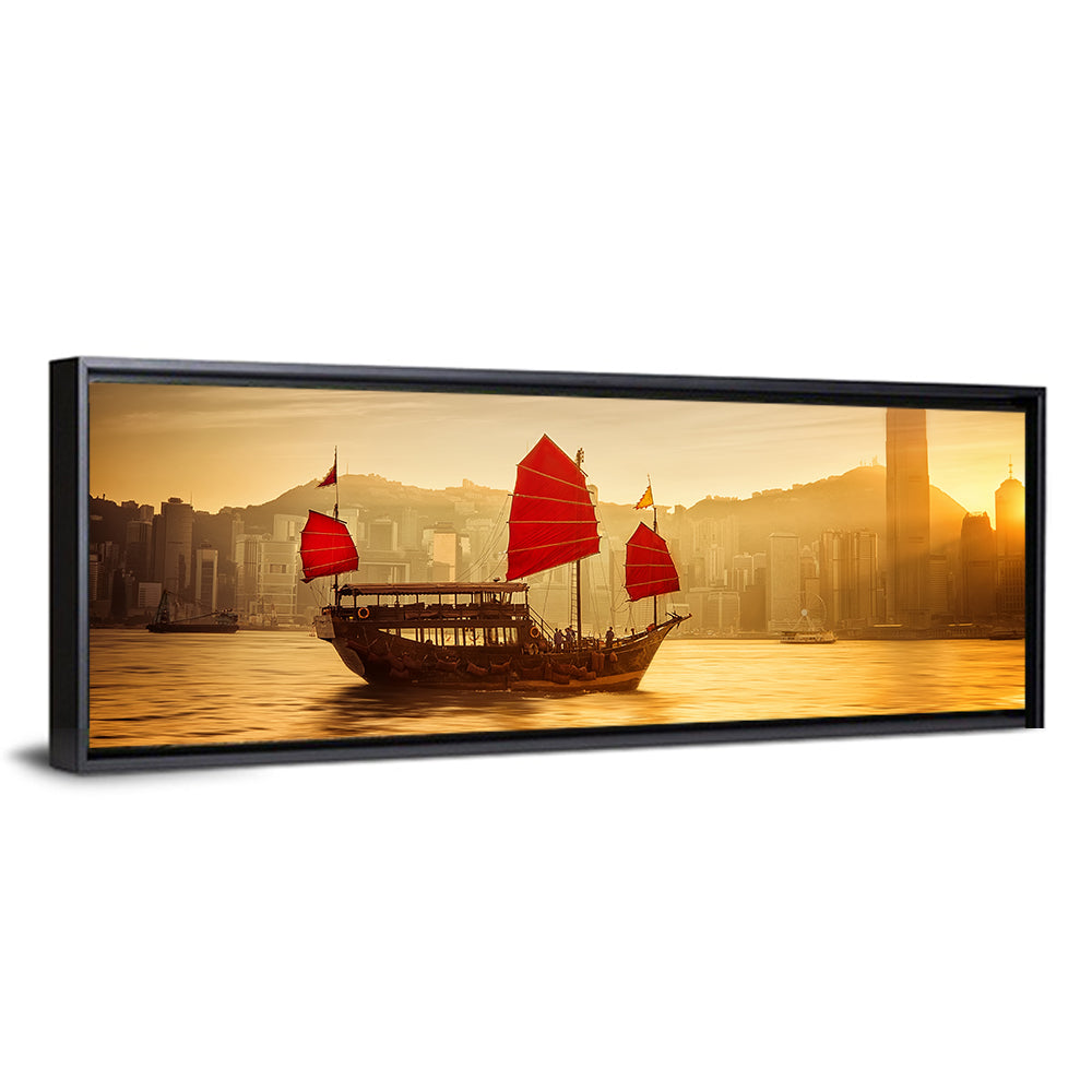 Victoria Harbour Sunset Skyline Wall Art