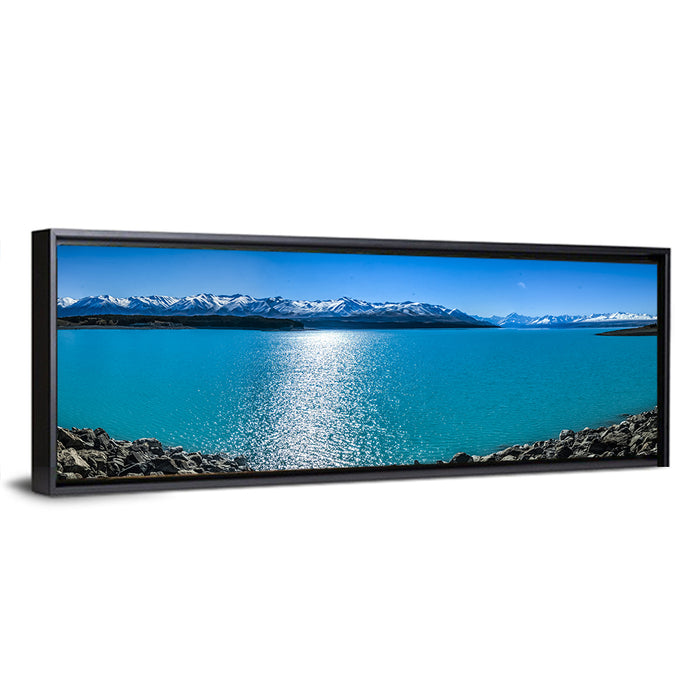 Lake Pukaki Landscape Wall Art as a framed canvas