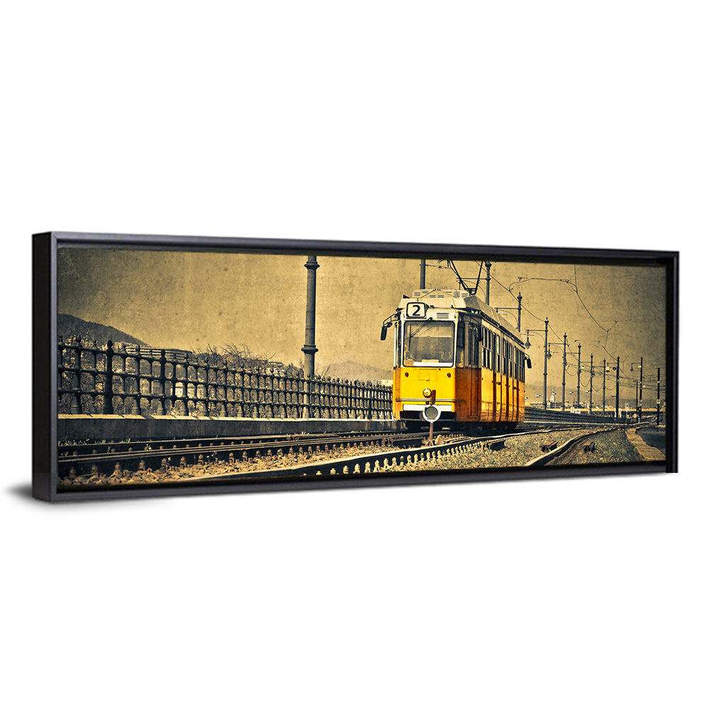 Yellow Tram No. 2 on Tracks Wall Art
