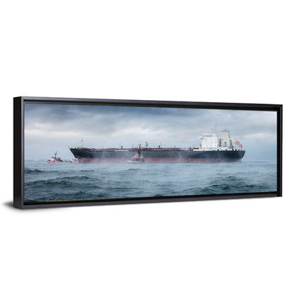 Rescue Helicopter Over Cargo Ship Wall Art
