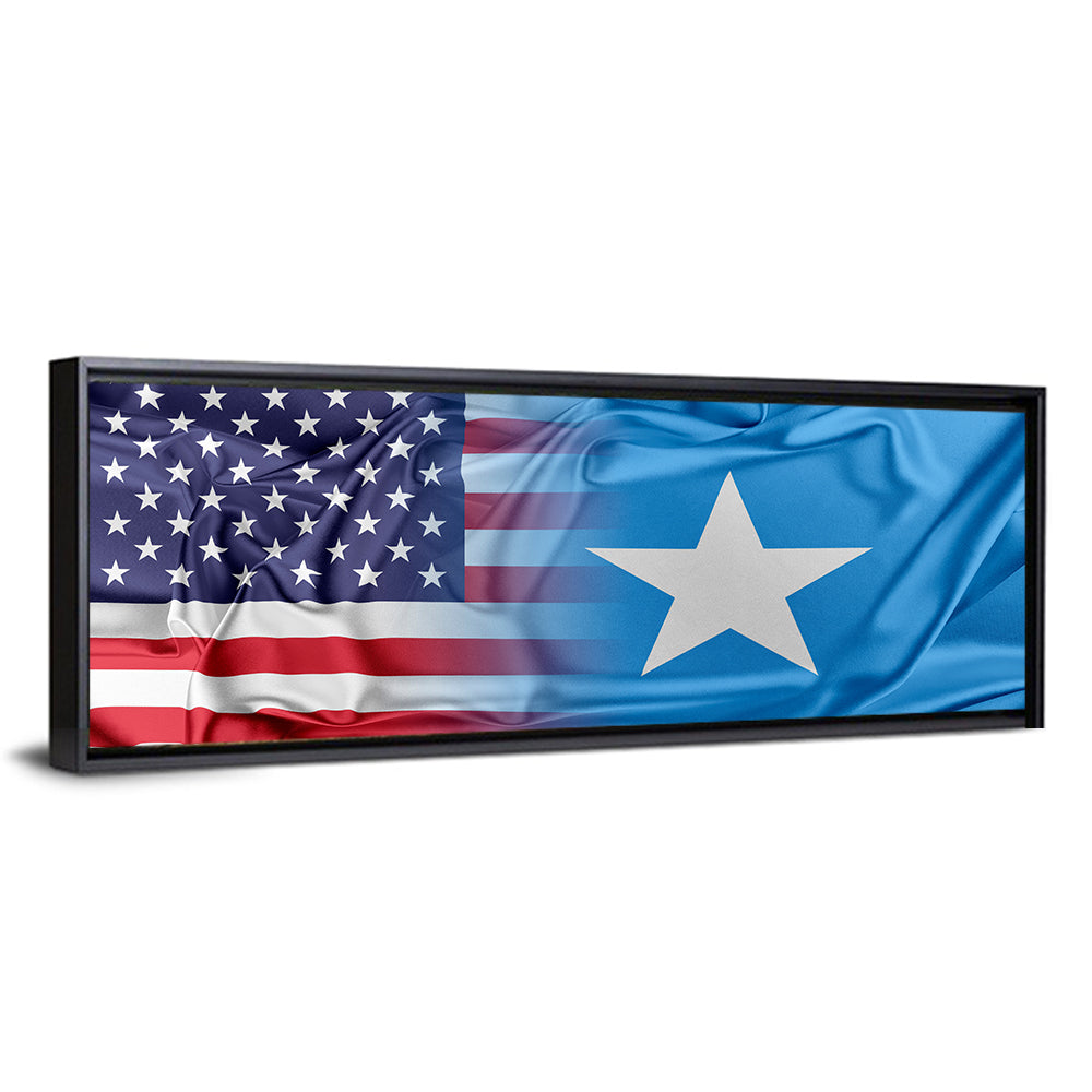 American and Somali Flags Wall Art