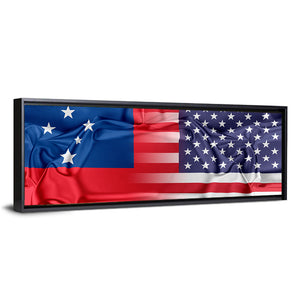 Flag Of USA & Samoa Wall Art