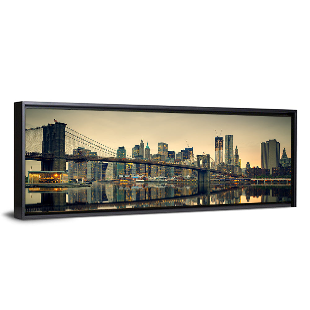 Brooklyn Bridge at Dusk, Manhattan Skyline Wall Art